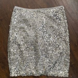 ann taylor sequin mini short party skirt silver size 0 XS taylor swift